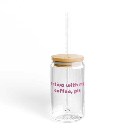 Sativa & Coffee Sipper Glass, 16oz